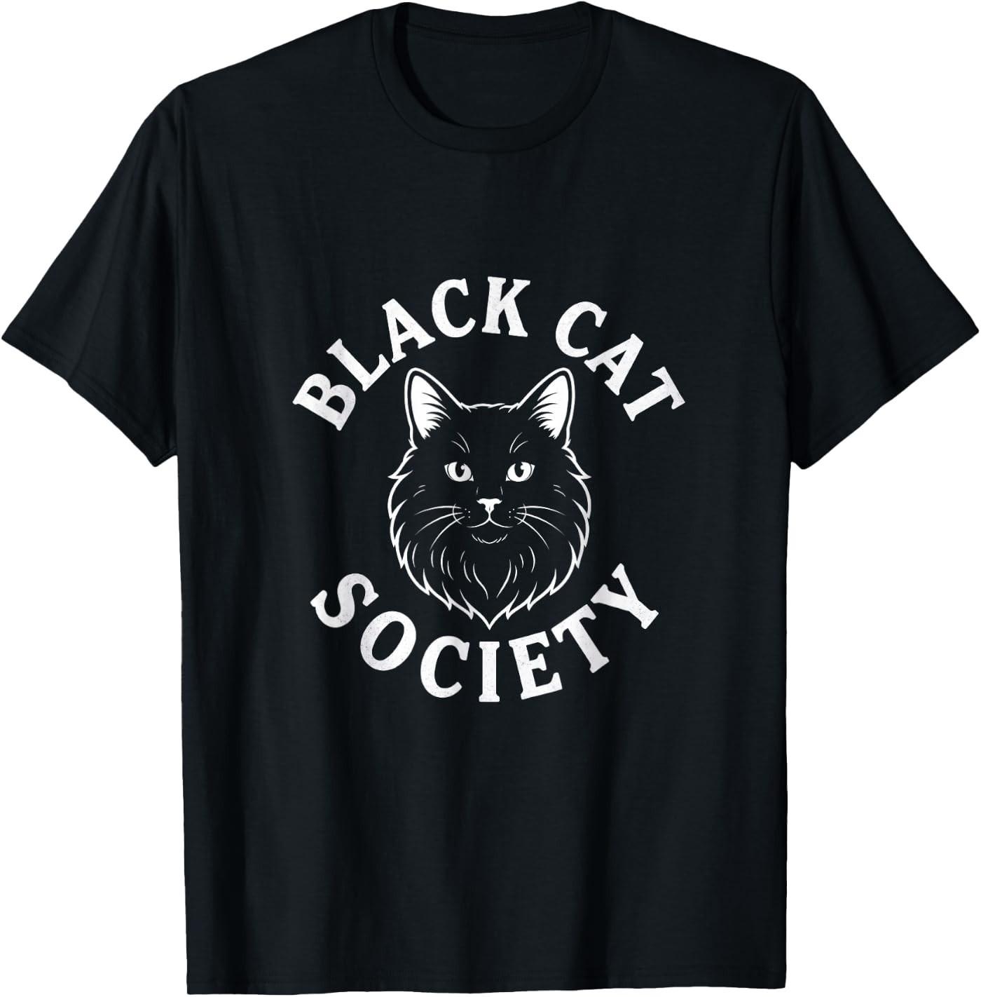 Black Cat Society Cute Kitten Lover Feline Pet Owner T-Shirt XXXL