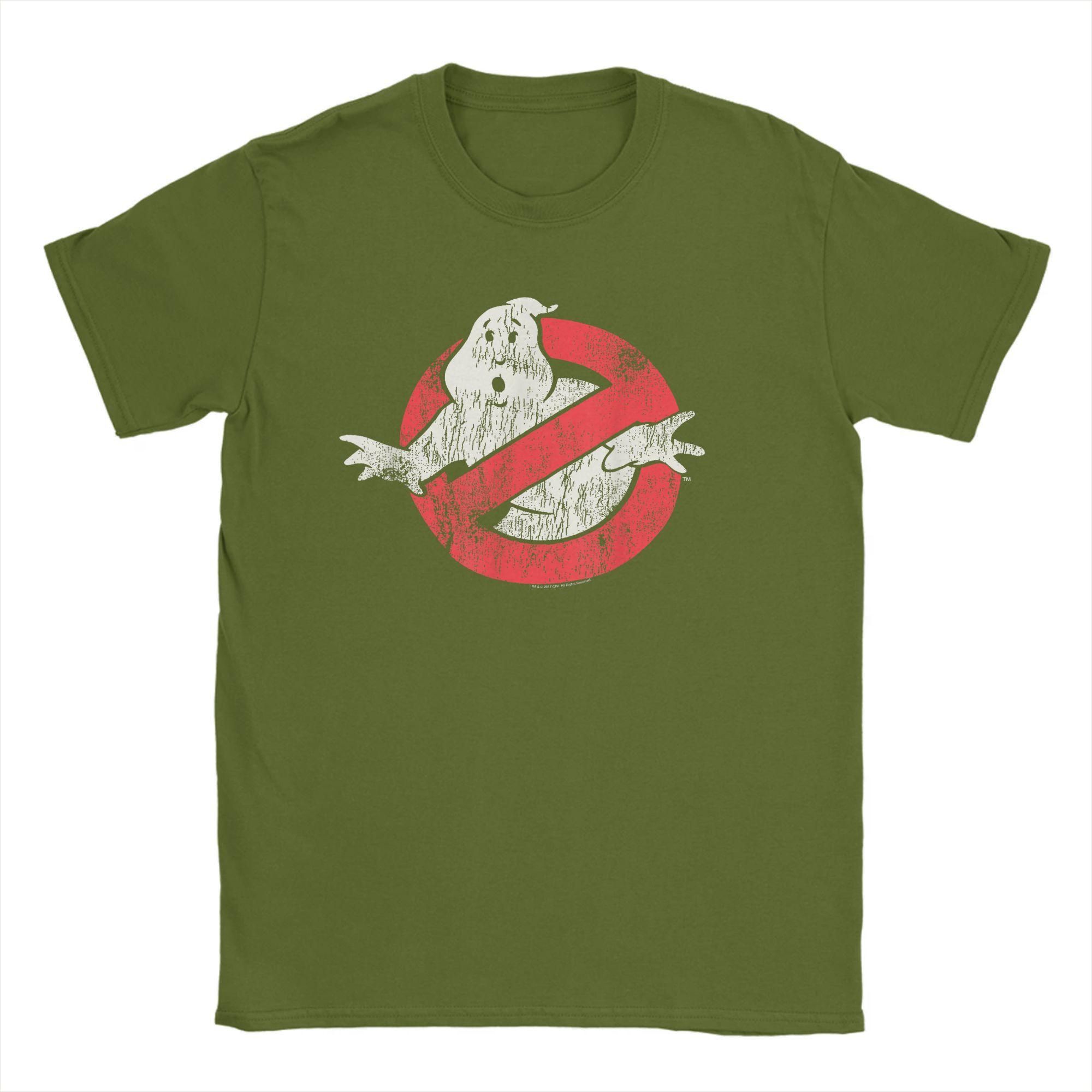 

Men s T-Shirt Ghostbuster Vintage Distressed No Ghost Logo Retro Movie Cotton Tees Funny T Shirts Round Neck Clothing Gift Idea 4XL