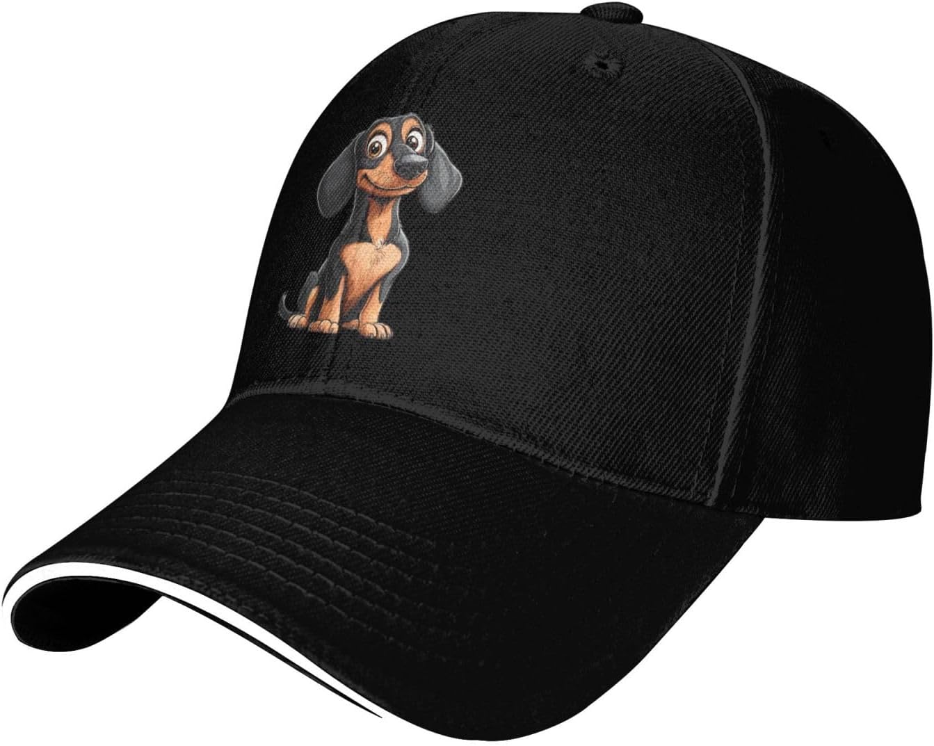 

Cute Cartoon Dachshund Dog Baseball Cap Polyester Adjustable Casual Print Dad Hat One Size