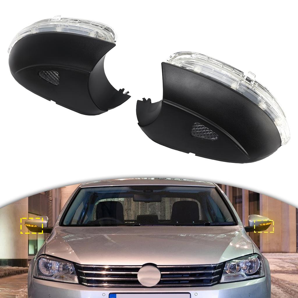 2PCS LED Door Wing Mirror Indicator Signal Light Side For Volkswagen Passat B7 2010-2015