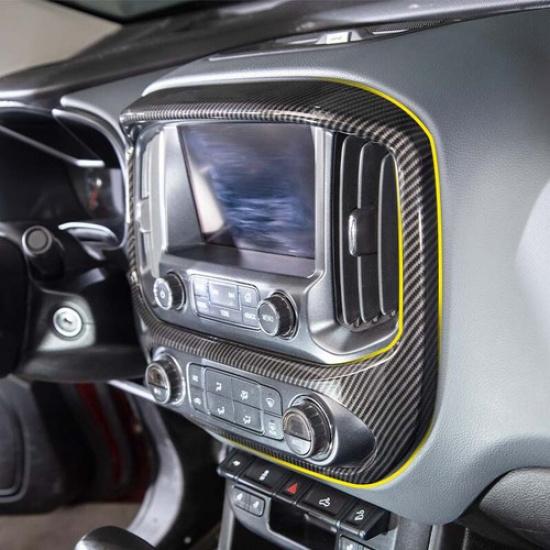 Carbon Fiber GPS Navigation Panel Cover Trim for Chevy Colorado/GMC Canyon 2014+