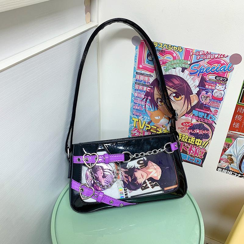 Original new two-dimensional yuan tide play Spice Girl shoulder messenger women's bag animation underarm bag small square bag