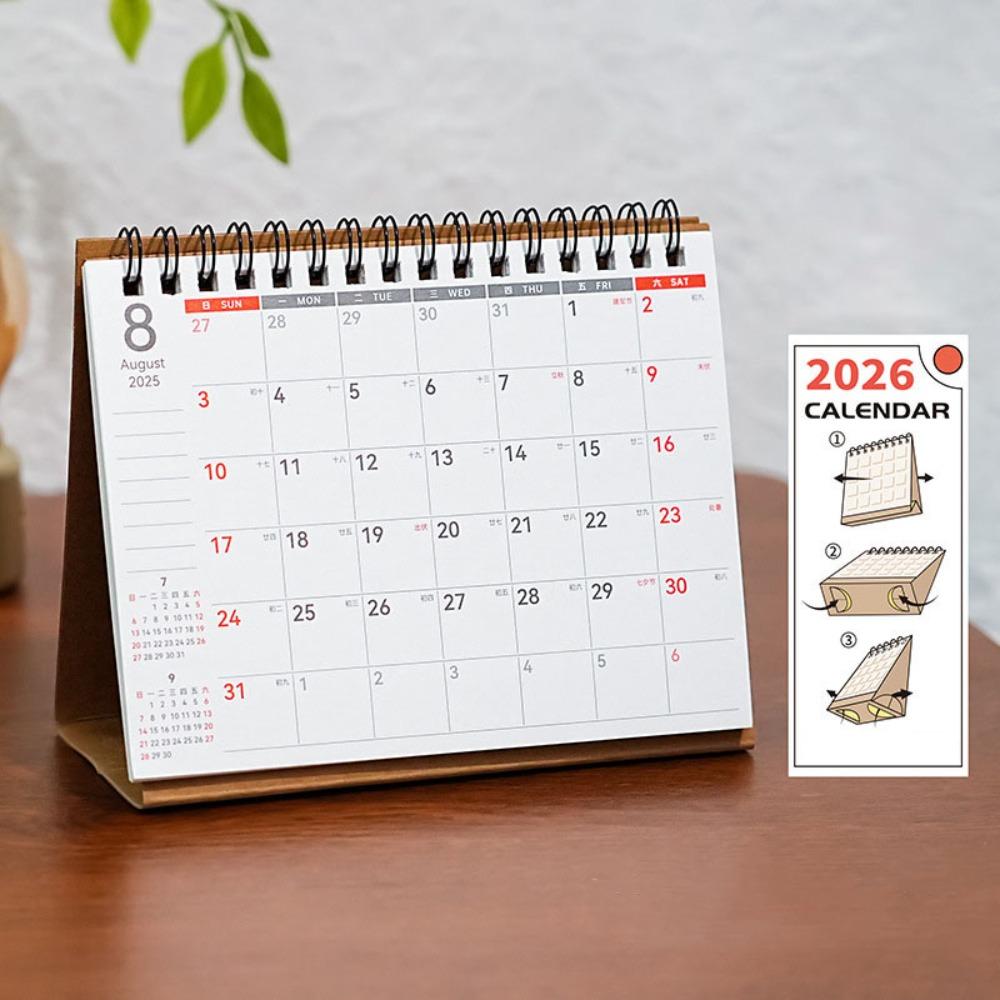 

Portable Mini Calendar Coil Daily Planner Cartoon 2026 Desk Calendar Gifts 14.8*12.5cm