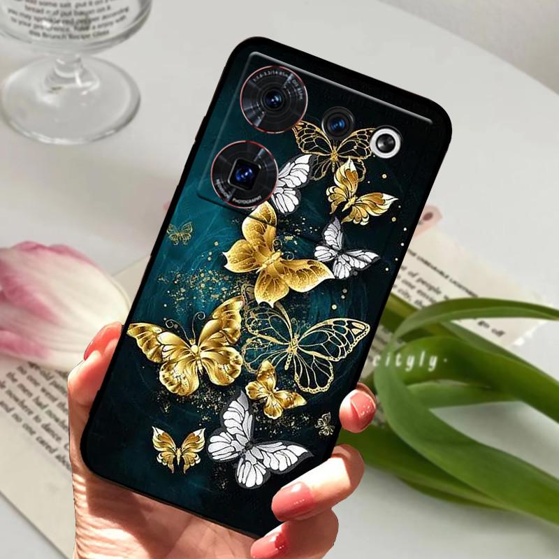 Case For ZTE Nubia Z50 Ultra Case Soft Print Silicone TPU Black Bumper Cover For ZTE Nubia Z60 Ultra Phone Back Coque z50Ultra