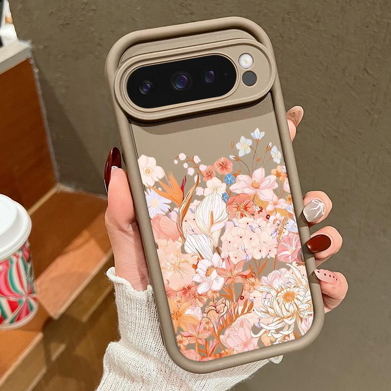 Hydrangea Peony Flower Pattern Case For Google Pixel 10 Pro XL Shockproof Bumper Silicone Cover For Pixel 9A 9 8 7 Pro 8A 7A