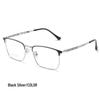 3830J Retro Square Full-Rim Metal Eyeglass Frame, Two-Color Super Light for Large Faces