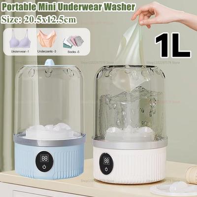Portable Mini Washing Machine Compact Laundry Washer for Dorms Travel Camping Hotel Apartment Easy Clothes Cleaning with Handle