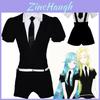 Prachtige Anime Land Of The Lustrous Phosphophyllite Kostuumset In Elegante Zwarte Pak