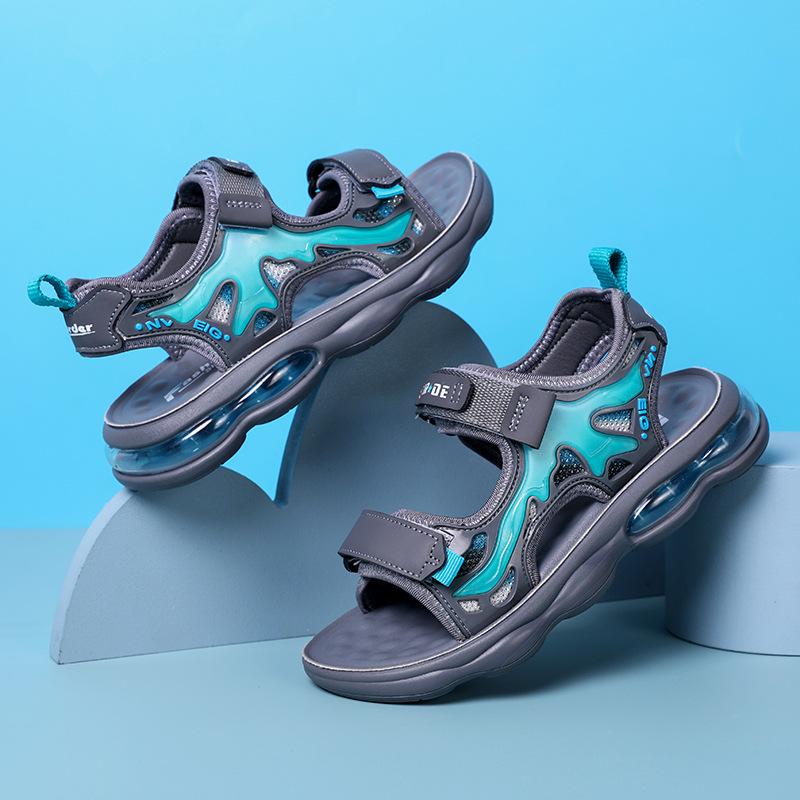Primary School Students Air Cushion Soft-soled Sandals Open-toe 2025 New Summer Breathable and Lightweight Middle-aged and Older Children's Beach Sh