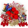 Christmas Decorations with Bells Candy Sticks Stars Gift Boxes and Santa Ornaments Christmas Tree Decoration Items  - (104 Pcs) Multicolor