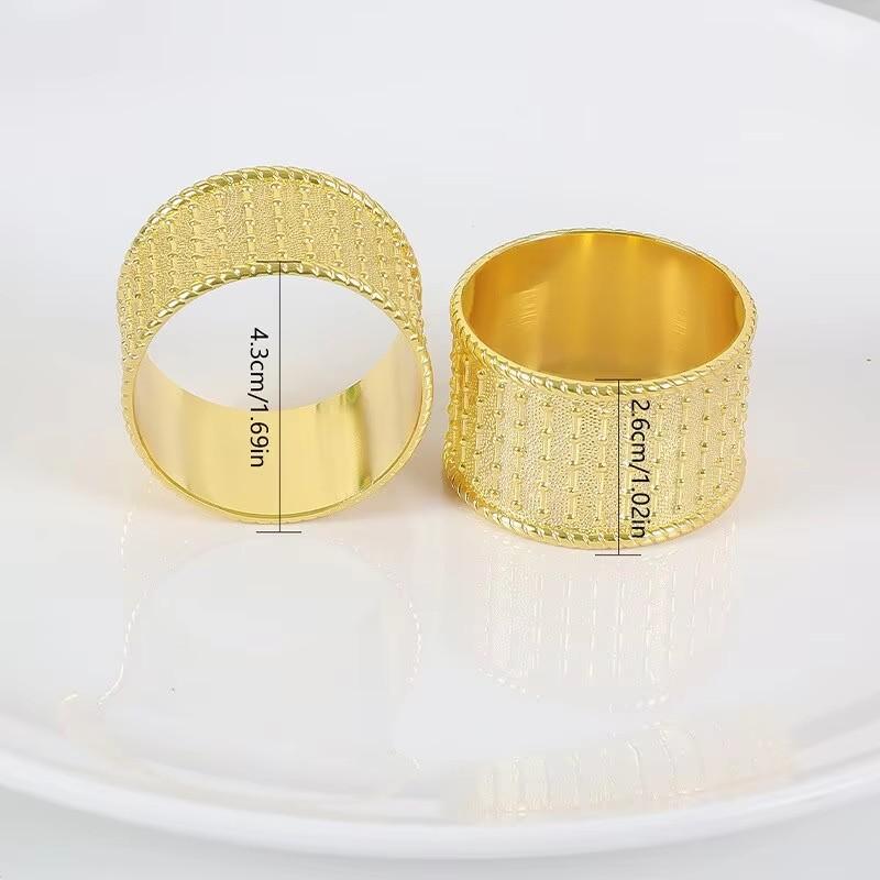 4 Pcs Zinc Alloy Die-casting Bead Curtain Napkin Ring Bead Section Napkin Buckle Golden Silver Napkin Ring Kitchen Decor Supplie