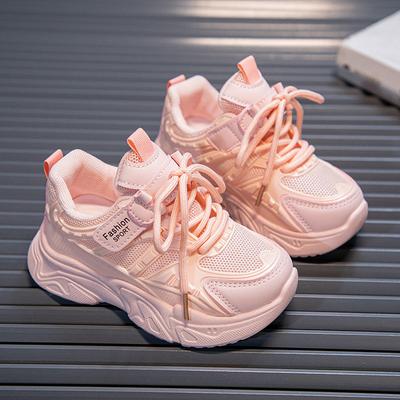 Spring New Fashionable Comfortable Cute Casual Girls White Shoes Running Mesh Wear-Resistant Breathable Sports Child Shoes