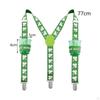 ST Patricks Day Suspenders Saint Accessories Clip on Y Shape Brace for Rave Wedding