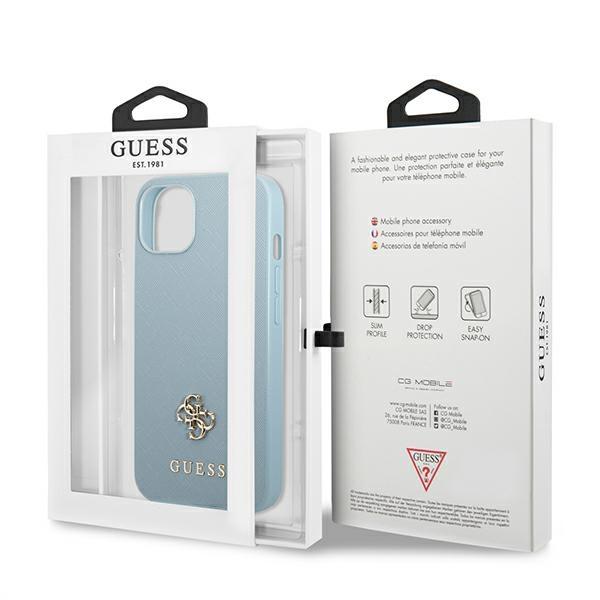 Guess Guhcp13Mps4Mb Iphone 13 / 14 / 15 6.1 Niebieski/Blue Hardcase Saffiano 4G Small Metal Logo