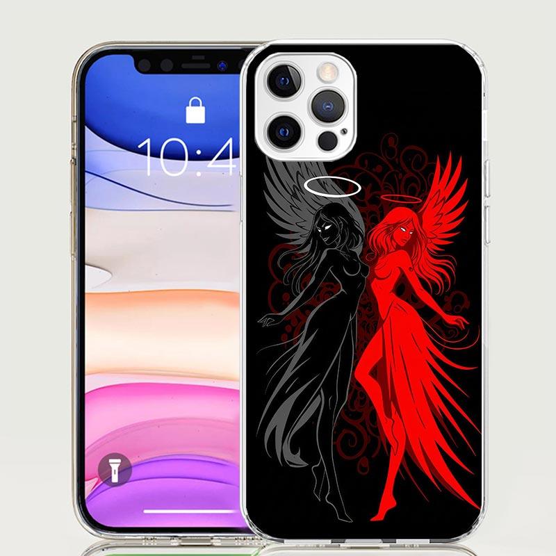 Angel Wings Devil Bad Phone Case For iPhone 17 Air 16 15 Plus 11 14 Pro Max 13 Mini 12 7 8 + SE Pattern Art Customized Cover 17