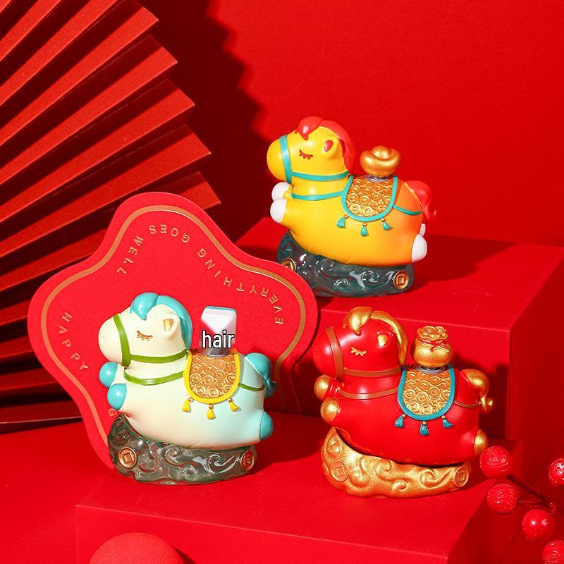 Xianci Year of the Horse Wealth Figurine - Luoyang Cultural Souvenir for Office or Desktop