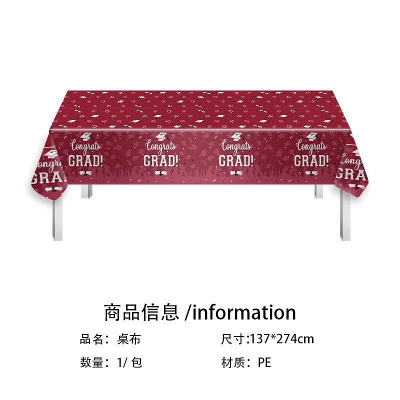 Red Graduation Season Theme Decorating College Graduation Party Disposable Tableware Party Supplies