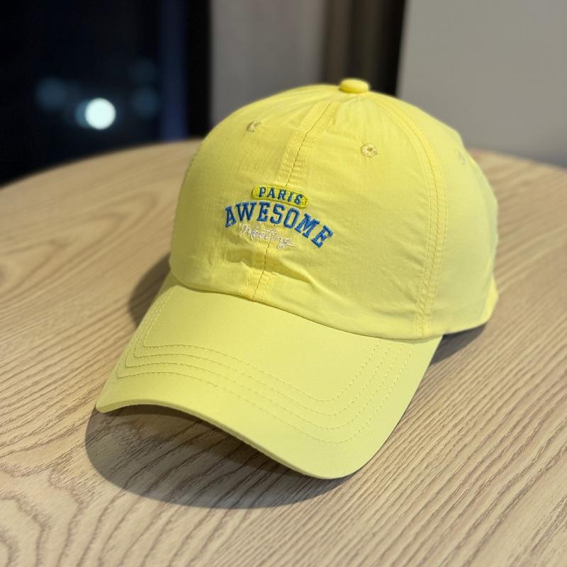 Three-Dimensional Letter Embroidery Baseball Cap Men'S And Women'S Quick-Drying Sun Protection Cap Dome Letter Printing Sunshade