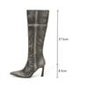 Autumn Winter Vintage Matte Leather Women Knee-High Boots Elegant Pointed Toe High Heels Female Chelsea Modern Long Boots Shoes