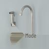 304 Stainless Steel Wall-Mounted Hot/Cold Kitchen Faucet with Spray Gun