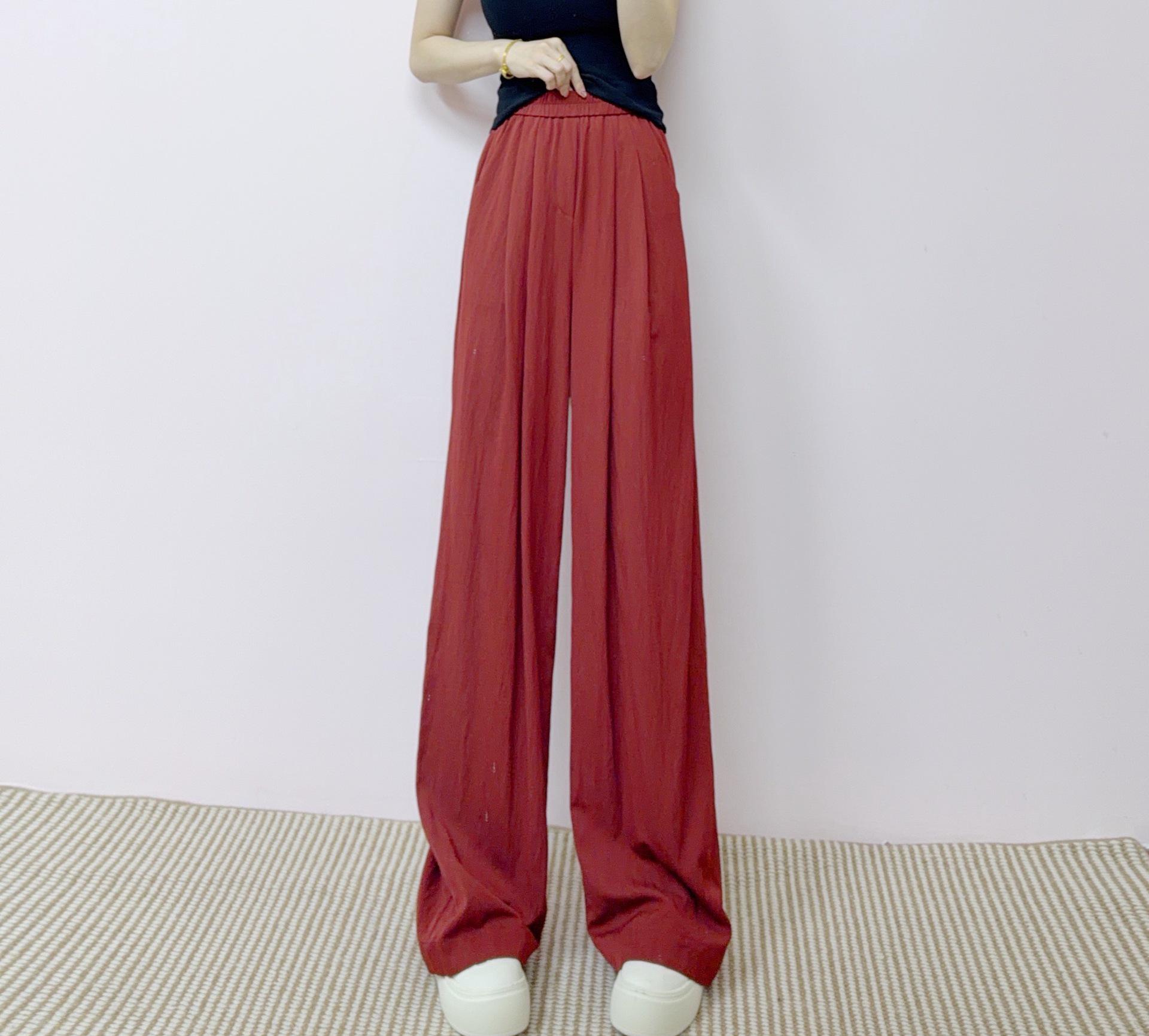 Spring 2026 Casual High-Waisted Slimming Wide-Leg Pants M (45-54kg)