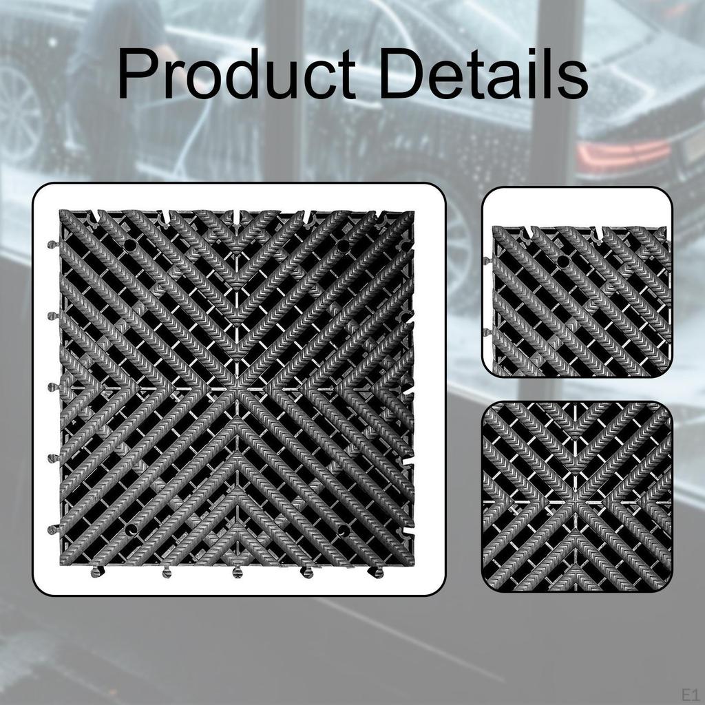 Drainage Floor Tile Mat Modular Splicing Thickened Interlocking Grille with Drain Holes for