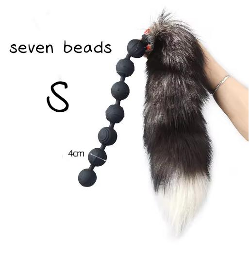3-7beads Long Large Anal Tail Cosplay Soft Silicone Ball Dilator Sex Toys for Woman Man Anal Plug Massager Pull Beads Buttplug
