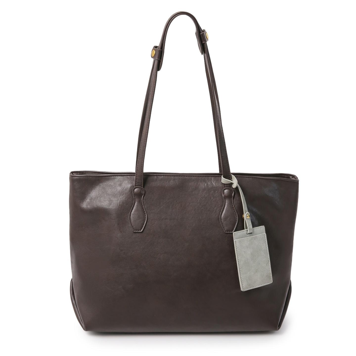 Wind waterproof PU leather large capacity tote bag men s leisure commuter travel handbag fashion shoulder bag women