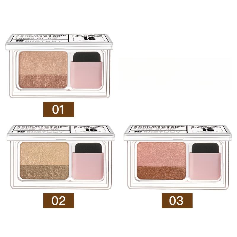 1PC Flash Two-color Eyeshadow Disc, Diverse Colors, Easy To Mix, Long-lasting Waterproof Eye Makeup, with Brush