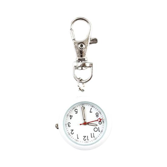Pocket Watch Waterproof Quartz Movement Ultra-quiet Large Screen with Lobster Clip Record Time Ultra-Light Battery-operated Unisex Keychain