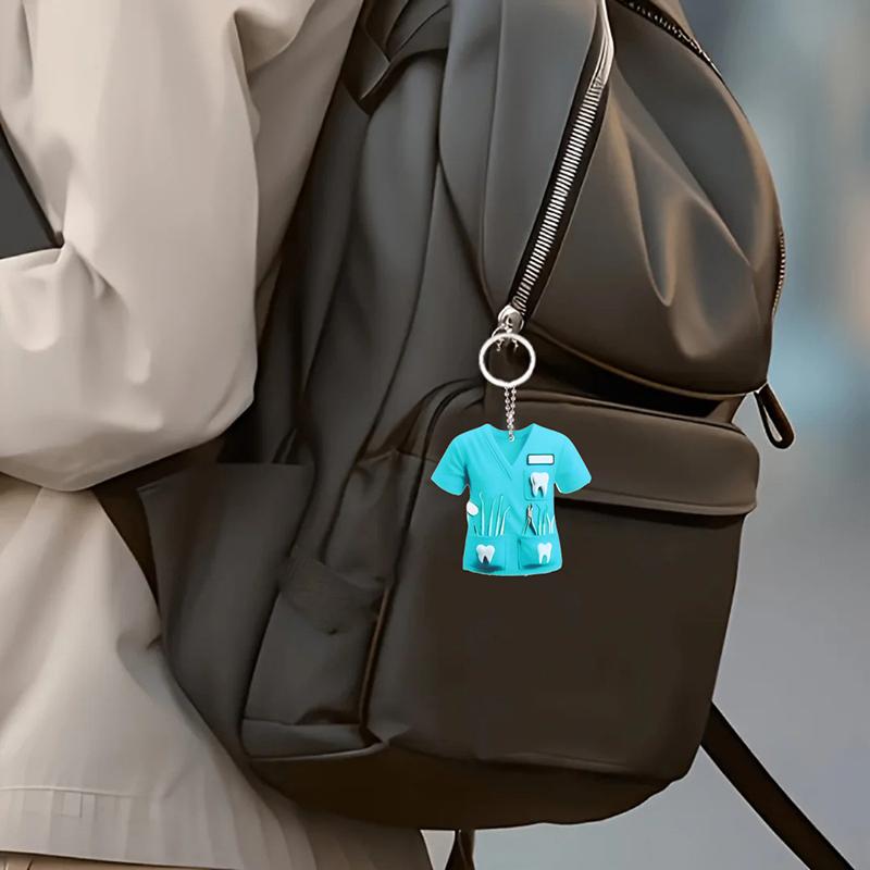 Chic Dentist Costume Pendant Keychain,Doctor Themed 2D Flat Acrylic Ornament Charm,Hanging Decoration For Car,Bags,Festive,Gift