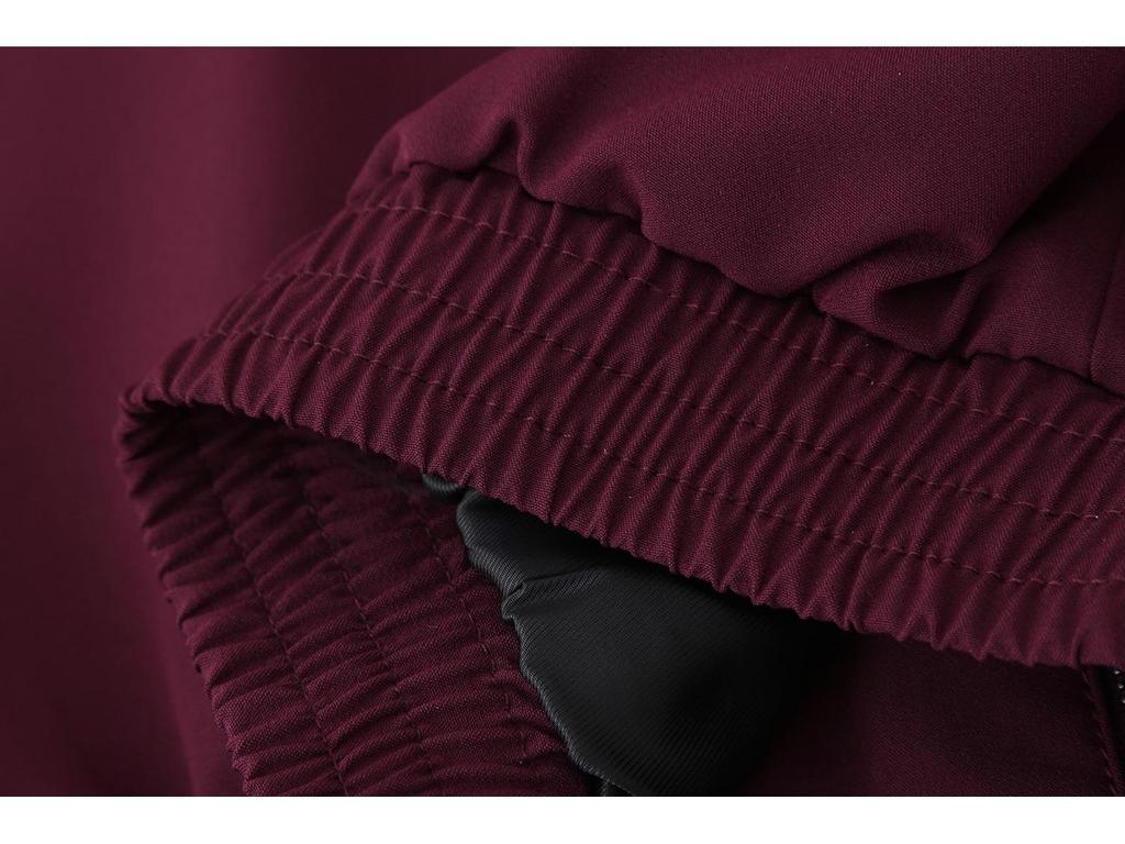 2025 Spring Women's European & American Style Cowl Neck Pleated Long Sleeve Nylon Top