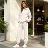Women's Lined Hoodie and Jogger Pants Set Loose Fit Casual Sweatsuit