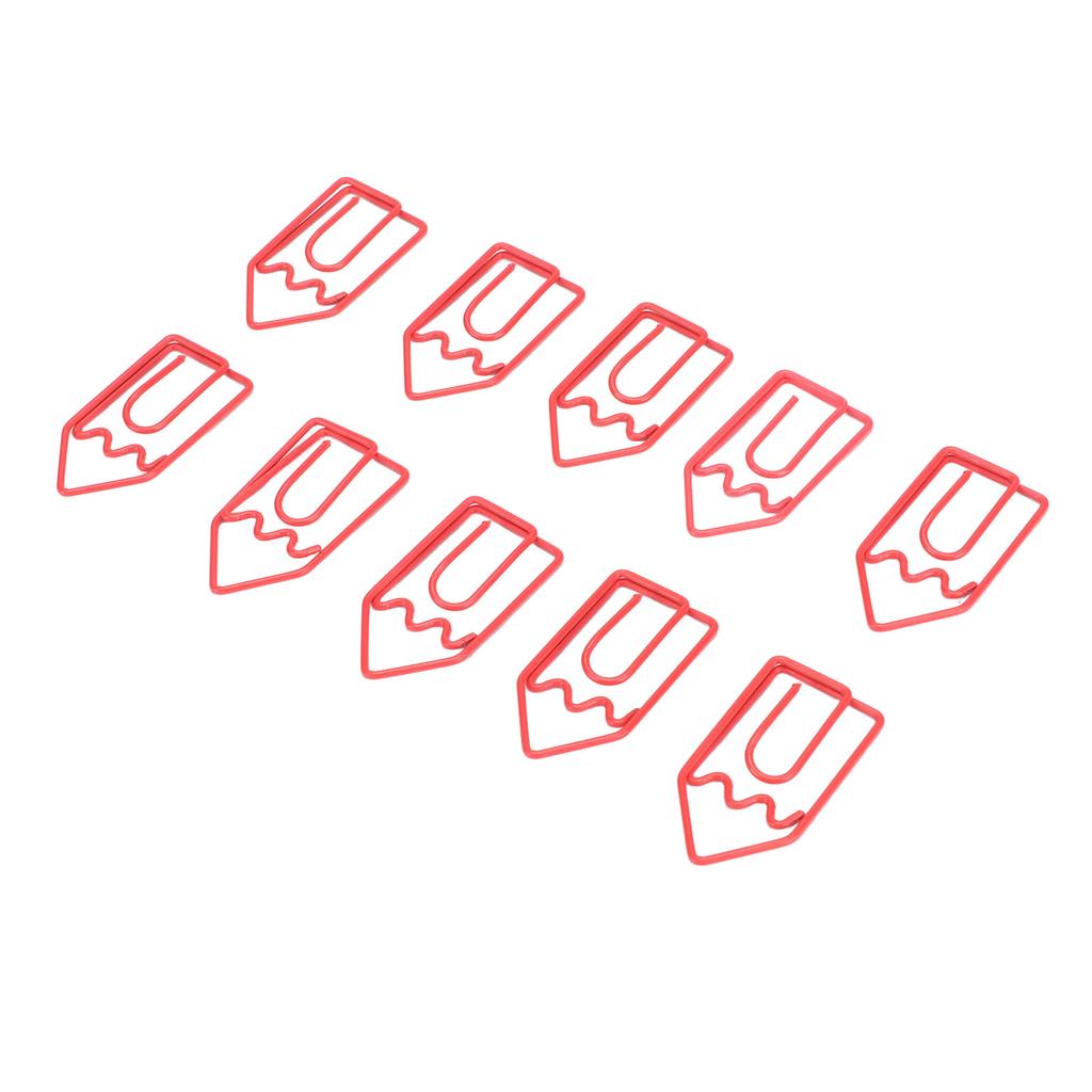 100 Pcs Shaped Paper Clips Metal Cute Style Light Portable Office Clips for Document File Classification