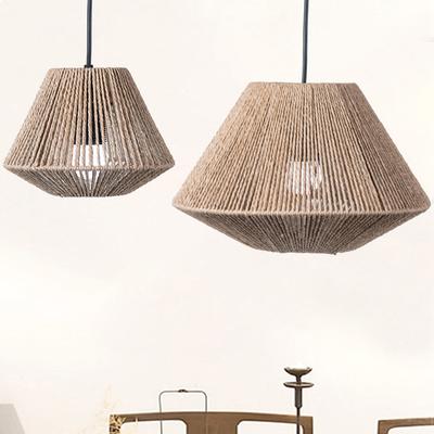 Woven Paper Rope Ceiling Fan Light Bulb Cover Simulation Rattan Pendant Lamp Cover for Floor Light for Bedroom Living Room Decor