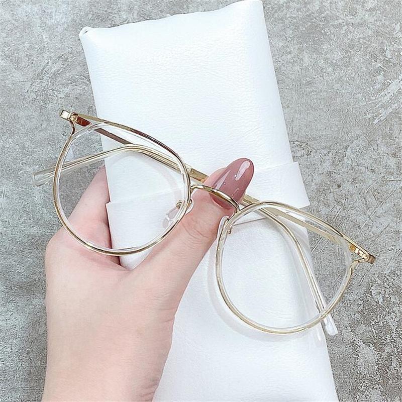 Pink Rose Gold Frame Myopia Lens Cat Eye Prescription Glasses Women Men Metal shortsighted Eyewear 0 -0.5 -1.0 -1.5 To -6.0