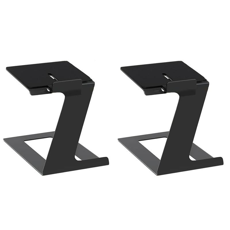 Desktop Speaker Stands Pair, Heavy Duty Desk Bookshelf Speaker Stands, Adjustable Cantilevered Speak Stand , Vibration Absorbing Padded Foam