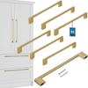 Kotarbau® Kitchen Furniture Handle Classic Modern Oblong Long Matte Gold 221 Mm Spacing 192 Mm Set Of 6