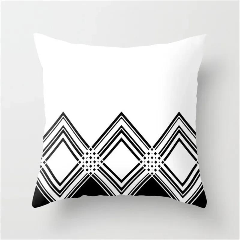 High-grade Black and White Geometric Irregular Pattern Pillowcase Office Living Room Home Pillowcase Car Ornaments