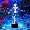 Decorazione per Acquario di Pesci d'Acqua Salata Scheletro Danzante Bubbbler Decorazione per Acquario Ornamento Pneumatico Mobile Resina con Tubo dell'Aria da 1 Metro Halloween Sott'Acqua