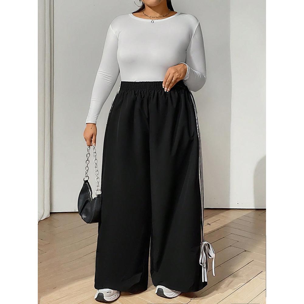 

Леопардовый принт повседневные брюки для женщин новые свободные прямые ретро широкие брюки XL