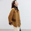 Handu Yishe Damen Jacke aus Wildlederimitat mit Wattierung