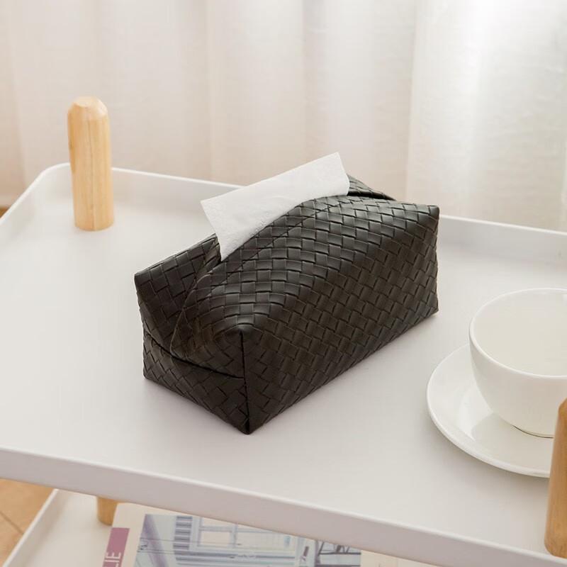 

Leather Woven Tissue Box