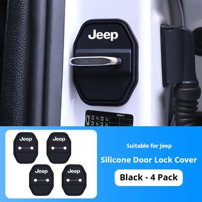 2/4PCS Car Door Lock Buckle Silicone Anti-Collision Protective Cover for Wrangler Grand Cherokee Renegade Compass Gladiator
