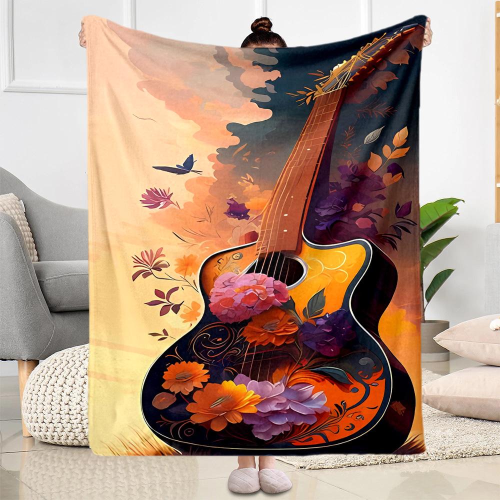 Music Notes Harmony Flannel Blanket-Soft and Suitable for Sofas,Beds,Offices,Travel,All Seasons,Great Gift for Holidays and Birthdays.