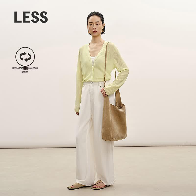 LESS 2026 Summer Loose Straight Denim Pants L