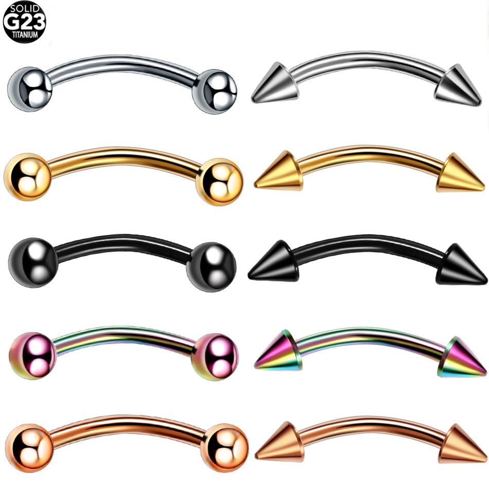 1 τεμ. G23 Δαχτυλίδι Φρυδιών από Τιτάνιο Piercing Εξωτερικό Σπείρωμα Καμπύλο Barbell Banana Piercing Φρυδιών Χόνδρος Αυτιού Tragus Κοσμήματα Σώματος