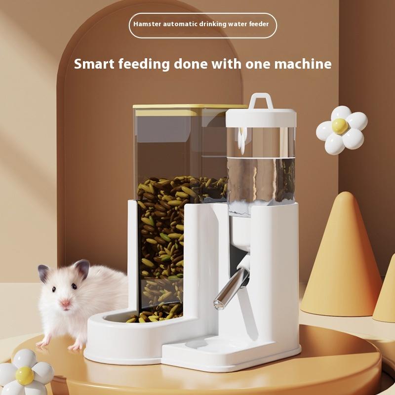 Large Capacity 2In1 Hamster Feeder And Waterer Leakproof Automatic Feeder Water Dispenser Leak Proof Food Small Pet Supplies