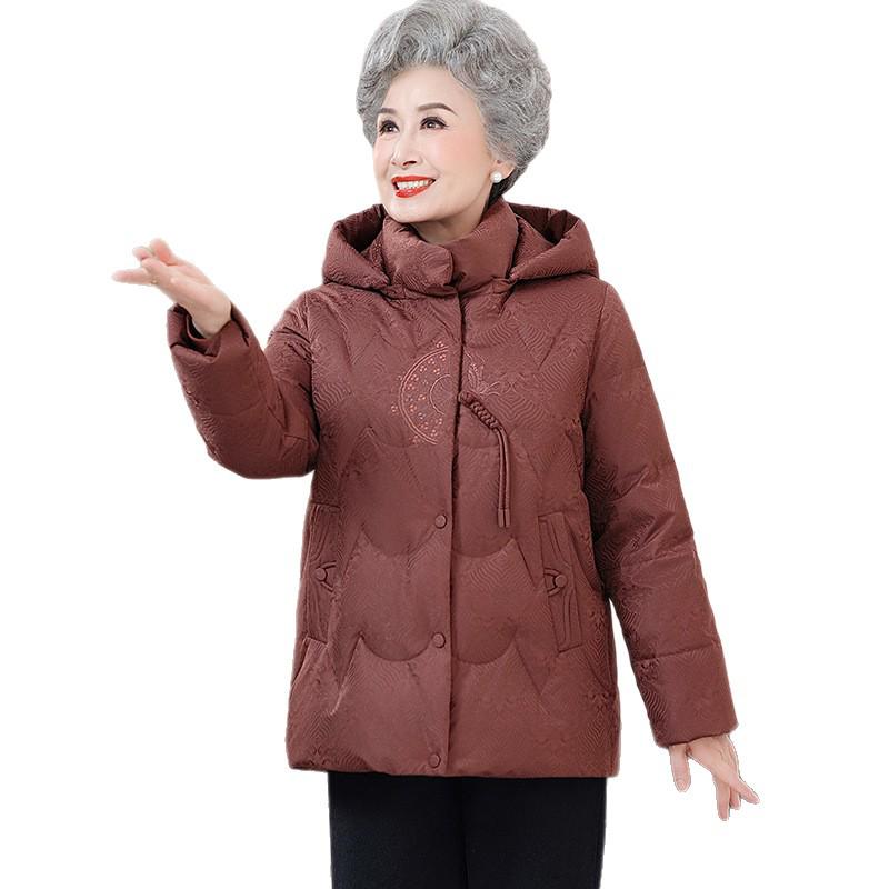 Modern Chinese-Style Hooded Down Jacket for Women: Winter 2025 Trend for Middle-Aged and Elderly