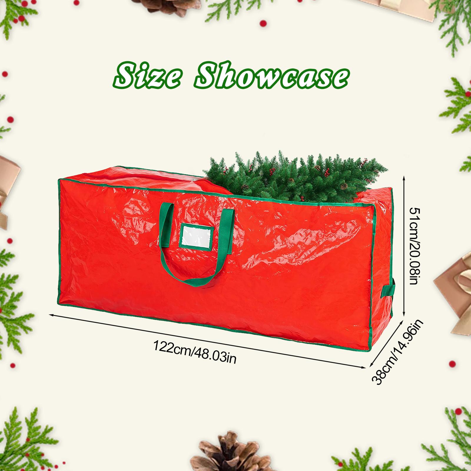 

Christmas Tree Storage Bag Waterproof Xmas Tree Decoration Wreath Package Bag Storage Box Foldable Handles Organizer for Home